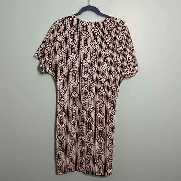 Bordeaux Patterned Oversized Midi Dress - Picture 6 of 7